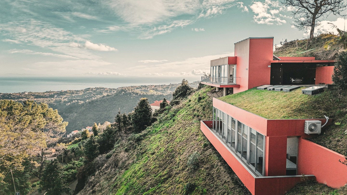 Casa Keam on the hillside above Santana, the north coast and Atlantic beyond