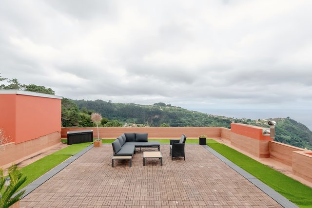 Rooftop lounge above the valley