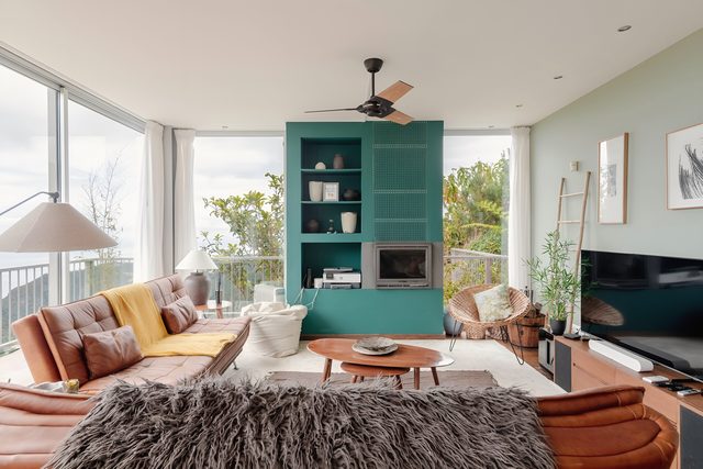 Living room, glass on two sides