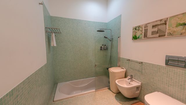 The master bathroom shower