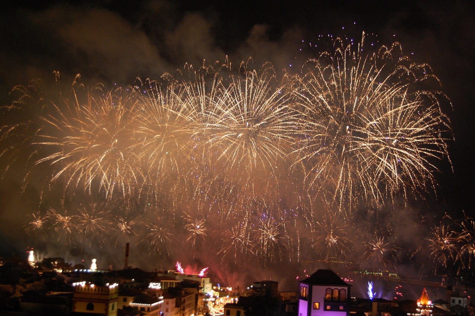 New Year fireworks over Funchal