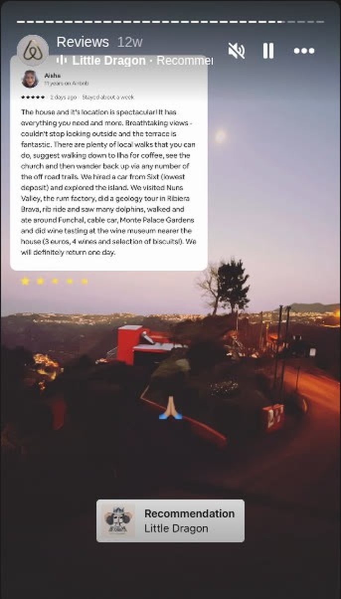 Aisha, 5 stars: The house and its location is spectacular. Breathtaking views