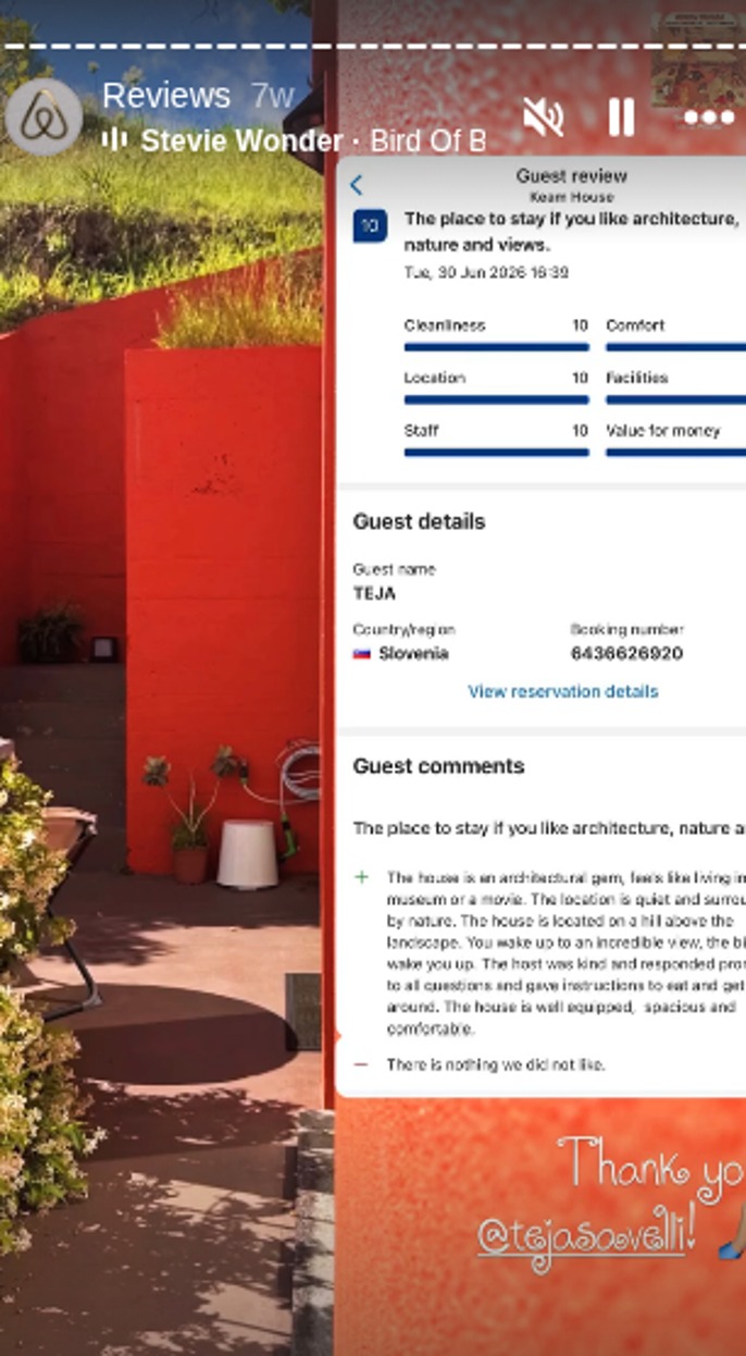 TEJA, Slovenia, Booking.com 10/10: The place to stay if you like architecture, nature and views. The house is an architectural gem